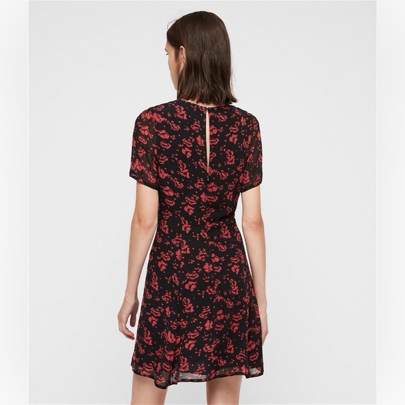 All Saints Luca Eira Floral Mini Dress - Size US 10 - Picture 2 of 12